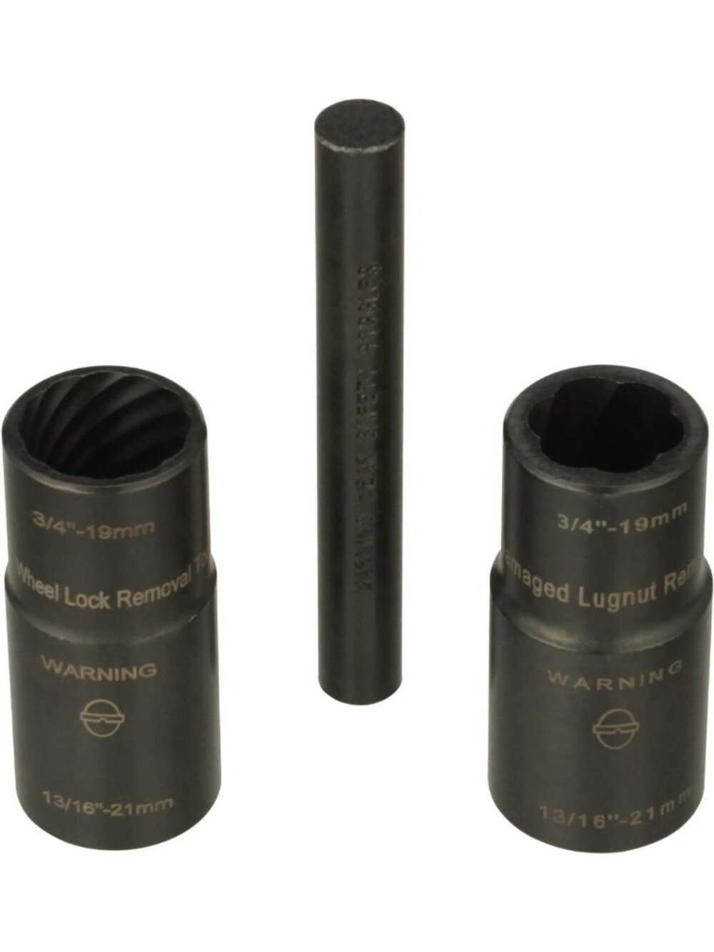 3-Piece Twist Socket Lug Nut Removal Set, Includes Twist Sockets & Punch Tool
